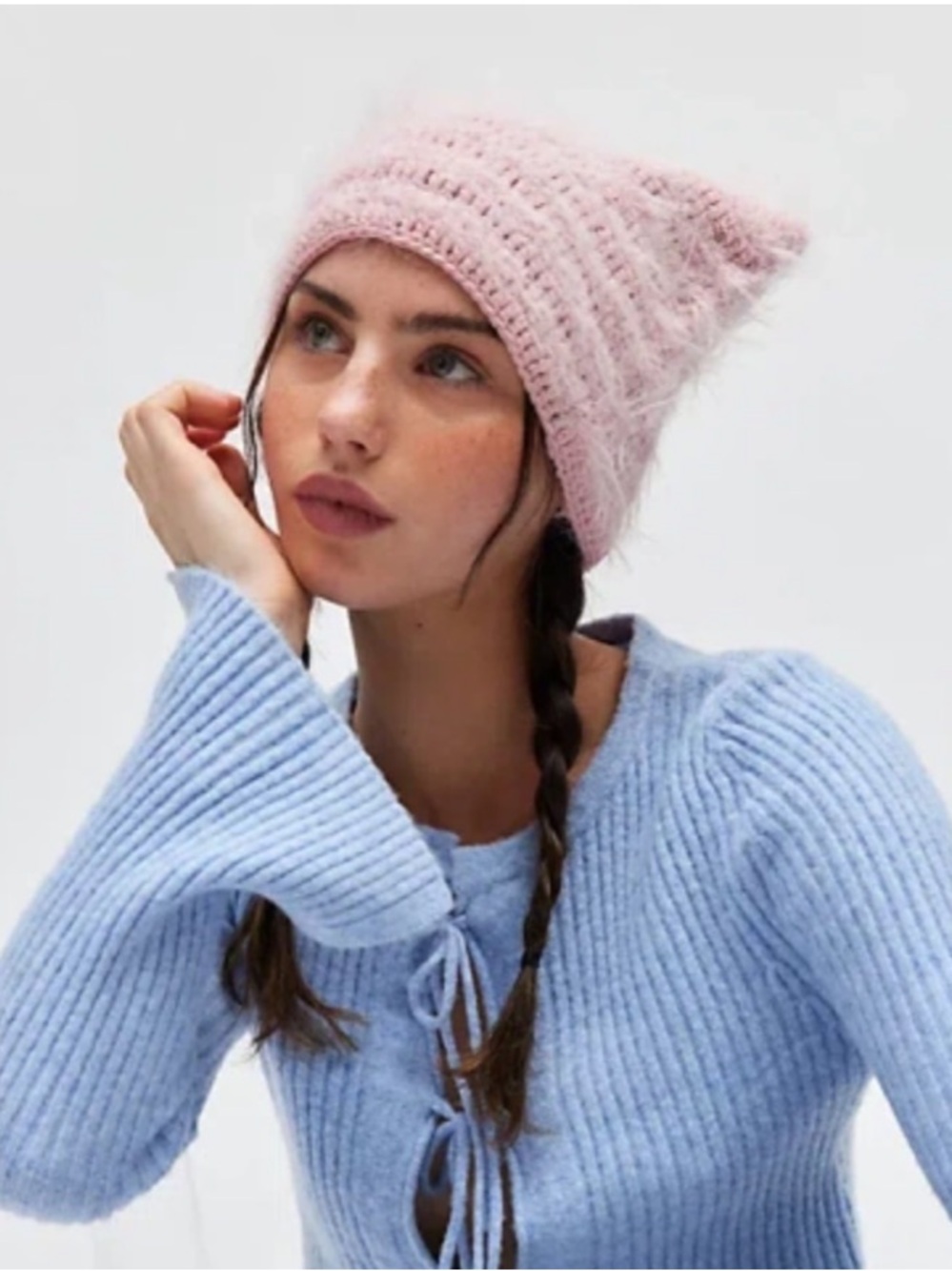 Urban Outfitters Mylo Cat Beanie Pink